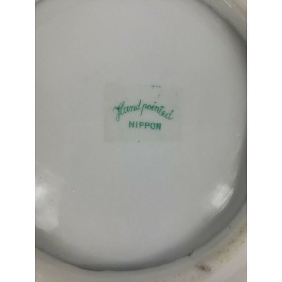 Vintage Hand Painted Gold Border Nippon Nut Candy Bowl Farm House - Picture 6 of 7